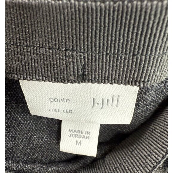 J. Jill Women's Plaid Ponte Full Length Pants Size Medium Gray Black Stretch - Picture 5 of 8
